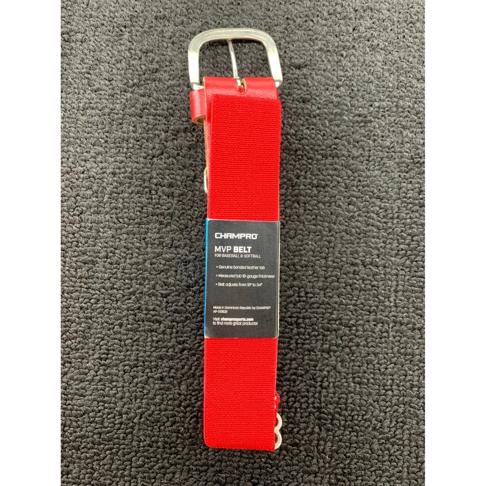 Champro MVP Youth Belt Red‎ 1.25 Wide Baseball Softball Adjustable 18 to 34